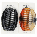 CLAW HAIR CLIP 2PCS LARGE BLACK & COFFEE