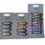 SLICK TOOL SNAP HAIR SLIDE 4 & 8PC ON CARD BLACK & ASSTD