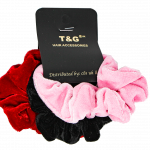 "VELVET SCRUNCHY 3PCS RD/BLK/PK "