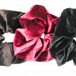 VELVET SCRUNCHY LOOSE BLK & BURG & BRWN