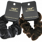 VELVET SCRUNCHY SML BLK & BROWN